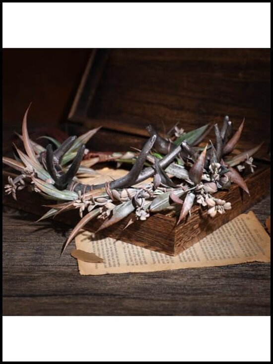 Fairy Flower Crown Antler Elf Headpiece for Halloween Cosplay Renaissance main image 5